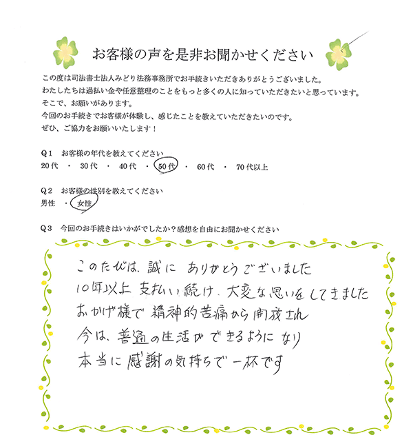 みどり法務事務所に依頼された相談者様3
