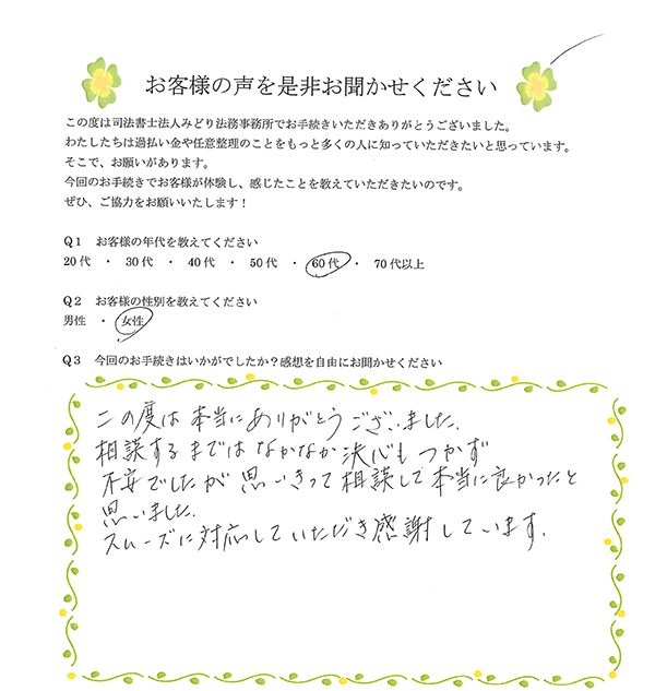 みどり法務事務所に依頼された相談者様5